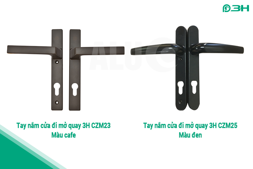 Các loại tay nắm cửa đi 3H cho cửa mở quay nhôm kính