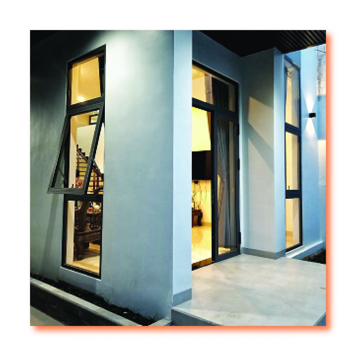 mẫu cửa nhôm xingfa 4 cánh - phụ kiện 3H tại Đà Nẵng - HKH WINDOW
